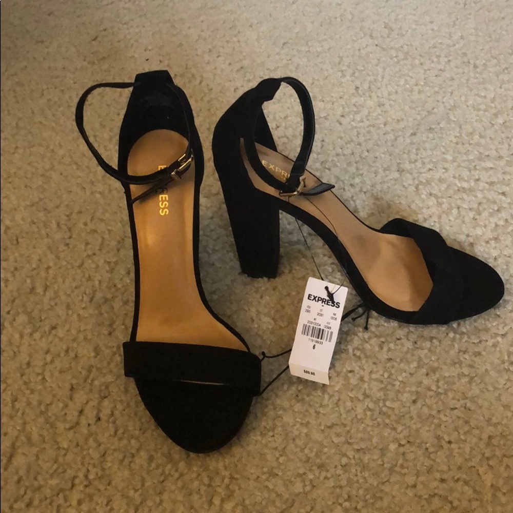 Open Toe Black Heels